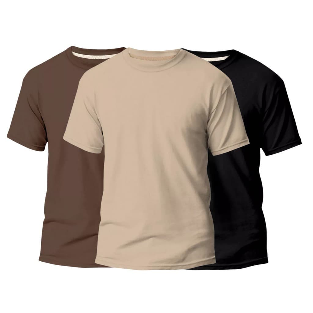 Kit 3 Camisetas Masculinas Slim Fit Básicas Algodão PremiumT-Shirt Streetwear Lisas Confortáveis